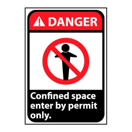 National Marker Co Danger Sign 14x10 Aluminum - Confined Space DGA36AB